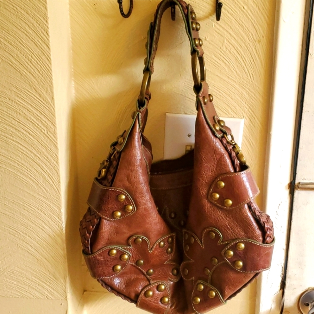 Isabella Fiore Chestnut Brown Leather Shoulder Bag